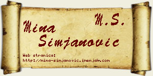Mina Simjanović vizit kartica